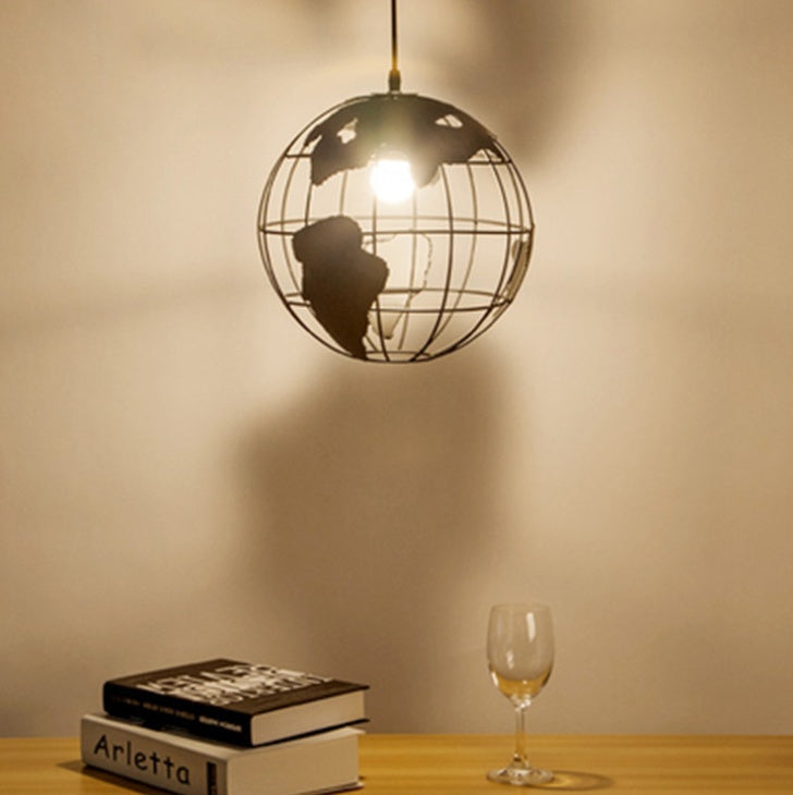 Industrial Contemporary Iron Globe Hanging Chandelier Light