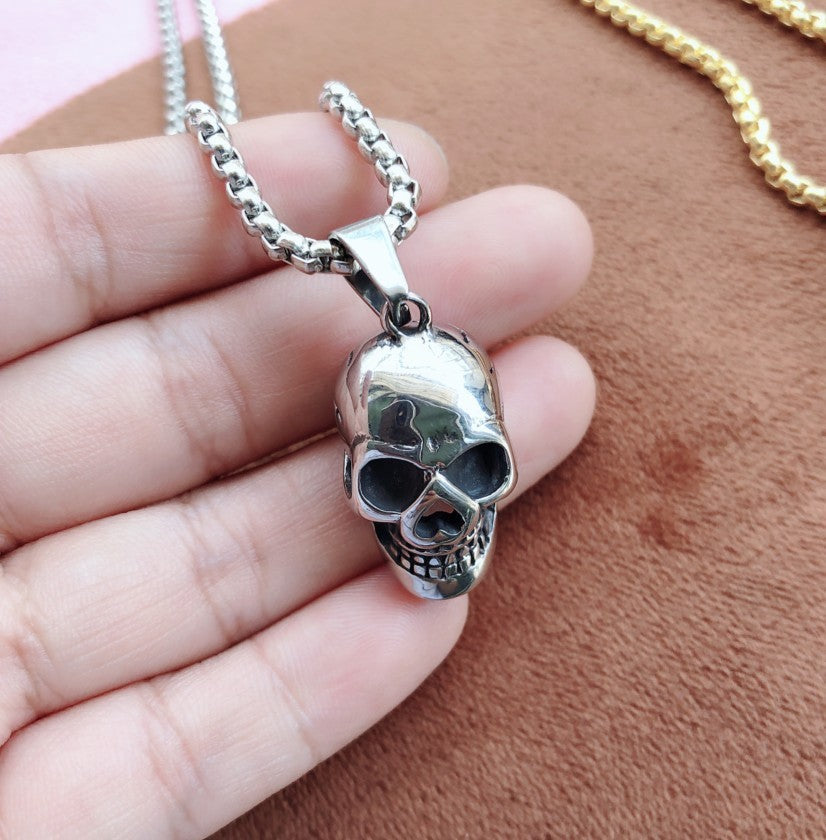 Punk Titanium Halloween Skull Necklace