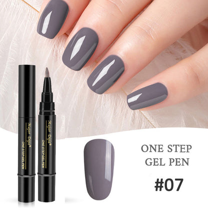 One-step nail polish gel pen