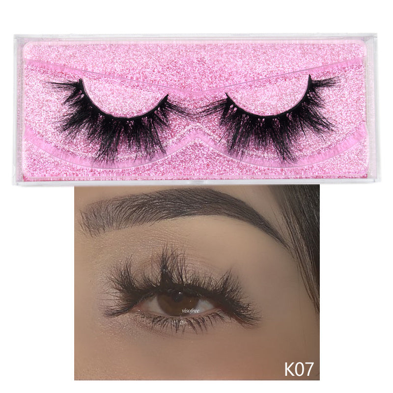 High Quality False Eyelashes with Pink Glitter Box