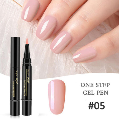 One-step nail polish gel pen