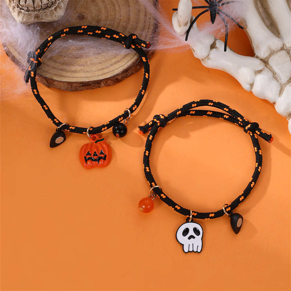 Halloween Love Magnetic Couple Rope Bracelet