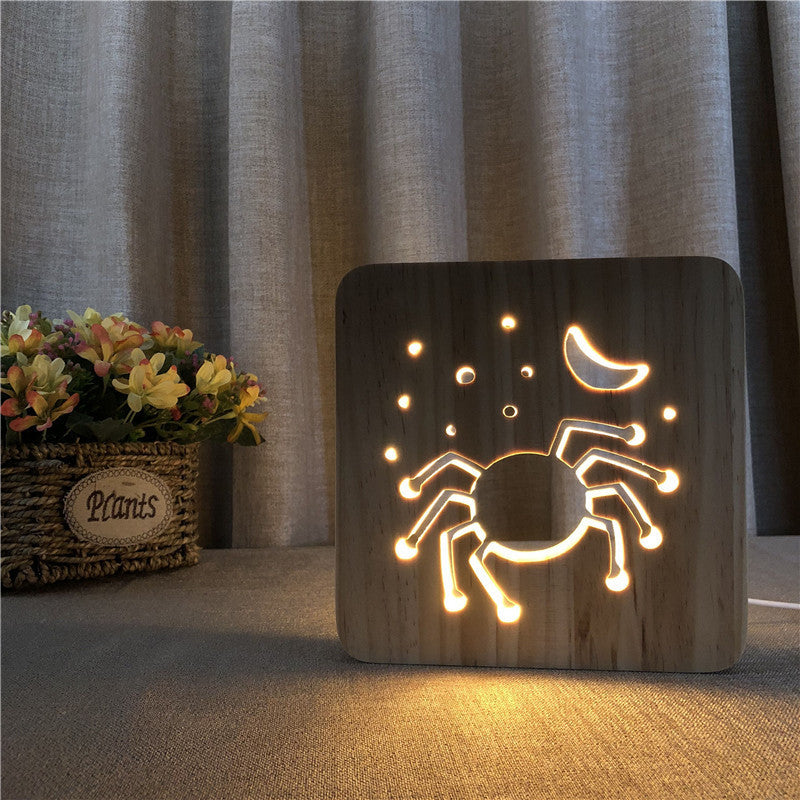 Halloween Wooden Spider Light