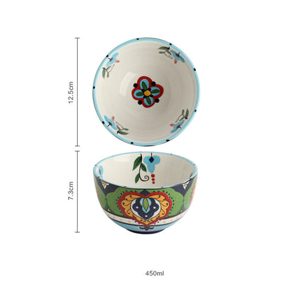 New Bohemian Hand-painted Household Ceramic Bowl