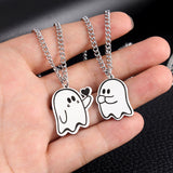 Cute Love Ghost Couple Necklace