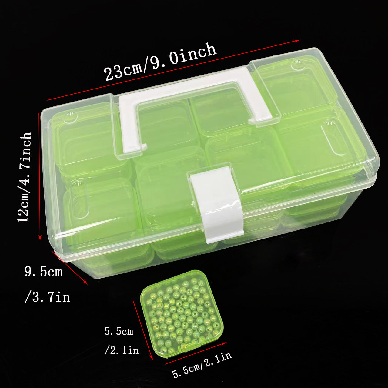 32-grid Transparent Plastic Storage Box Large Capacity Portable