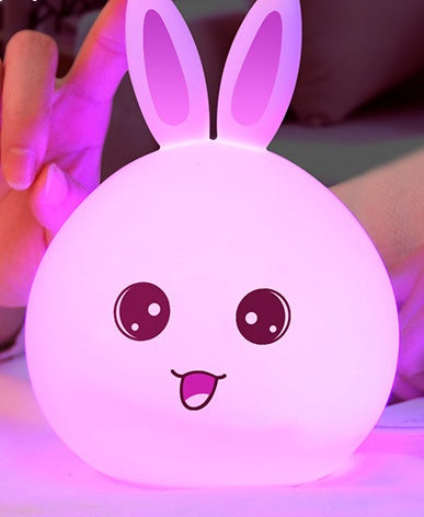 Cute Rabbit Night Light Touch Sensor Silicone LED Colorful Lights