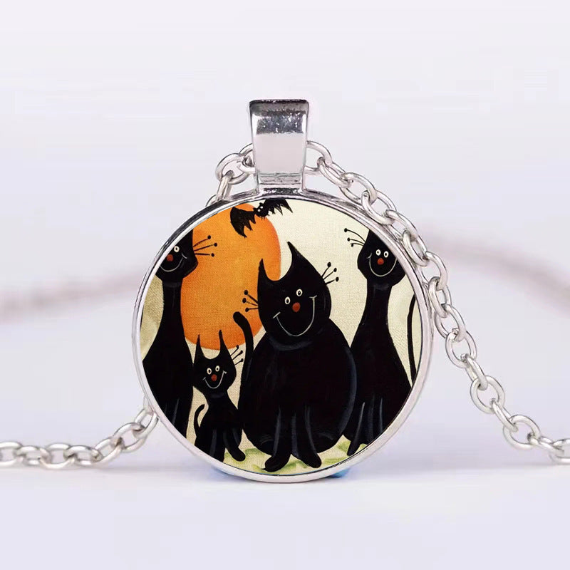 Halloween Pumpkin Ghost Bat Necklace