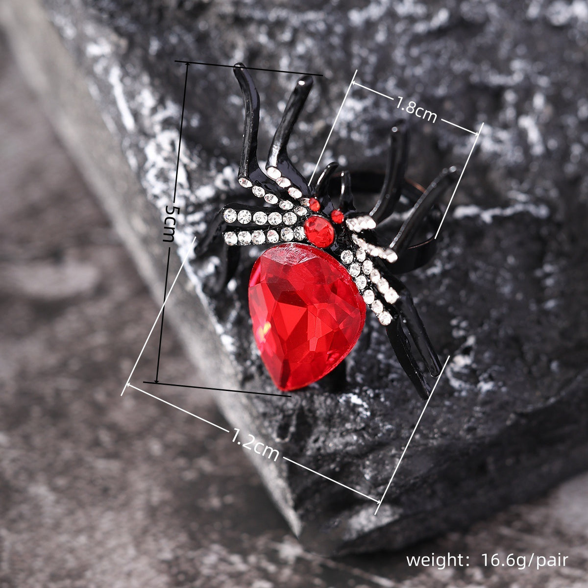 Halloween Spider Rhinestone Ring