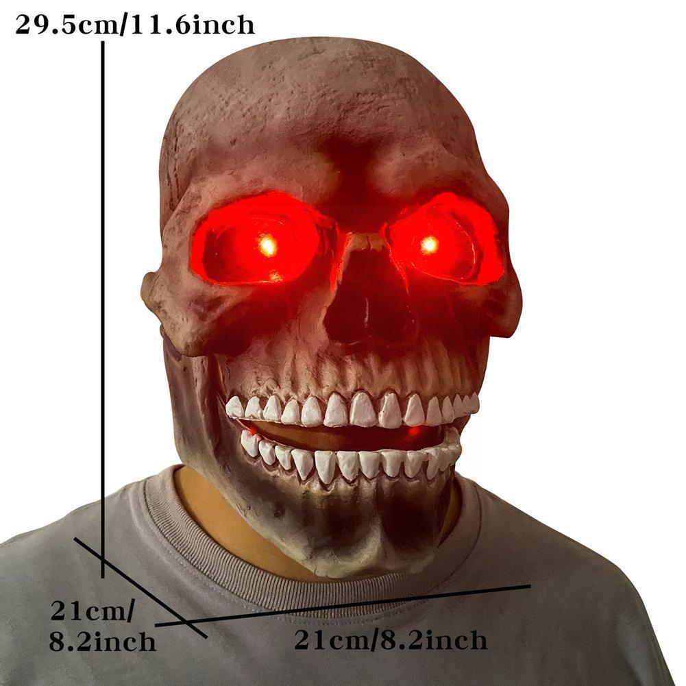 LED Halloween Skull Movable Mouth Latex Mask