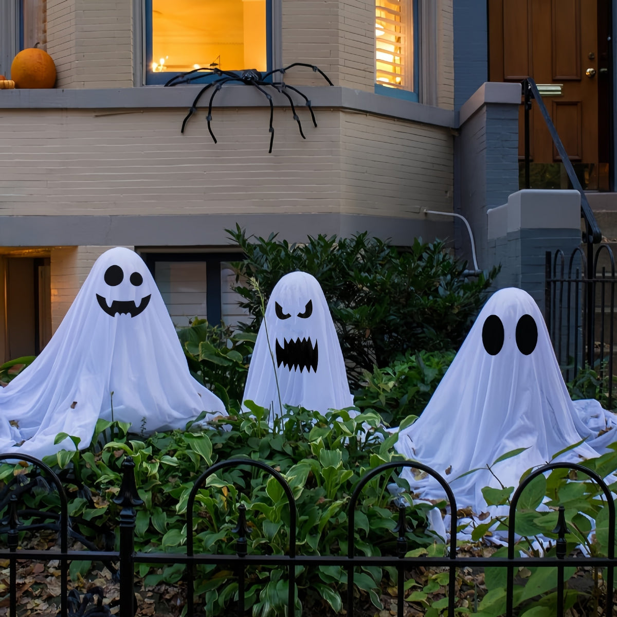 Spooky Ghost Decorations for Front Porch Courtyard