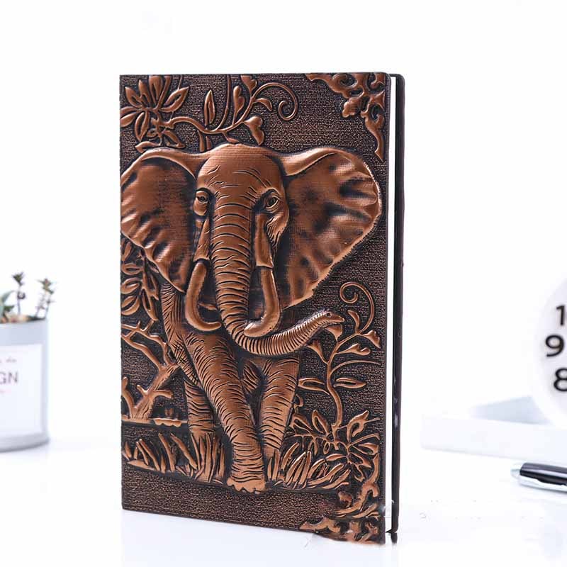 Creative PU Embossed Retro Elephant Notebook