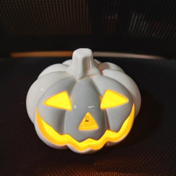 Halloween Luminous Skull Ceramic Pumpkin Lamp