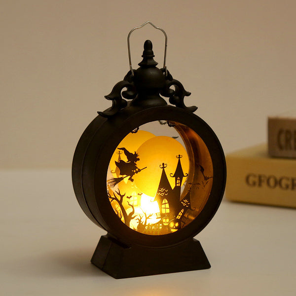 Halloween Retro Candle Portable Storm Lantern