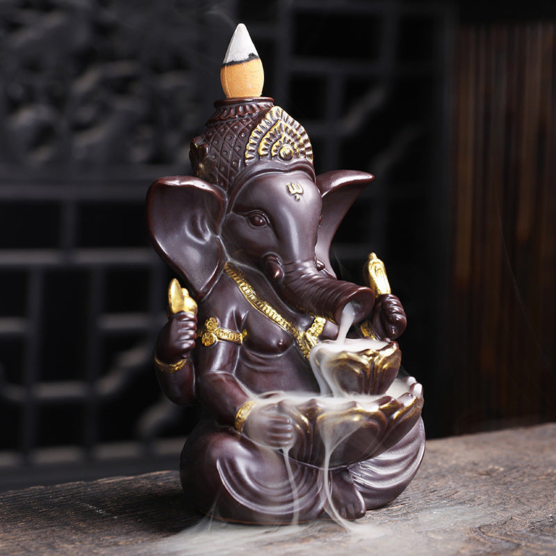 Buddha Elephant Ceramic Ornaments Incense Burner