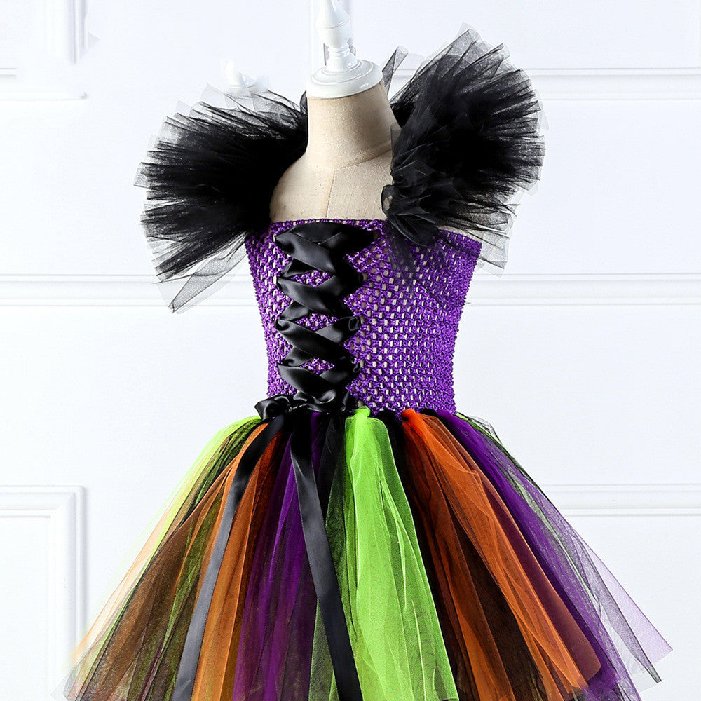 Halloween Colorful Witch Girl's Costume