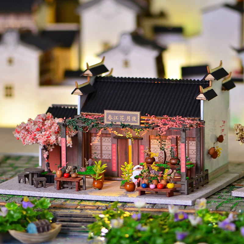 Happy Creative Diy Hut Jiangnan Town Scene Handmade