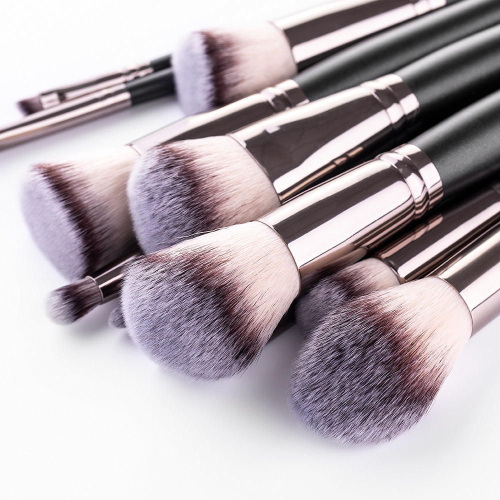 Matte Black 15 Makeup Brush Set