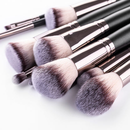 Matte Black 15 Makeup Brush Set