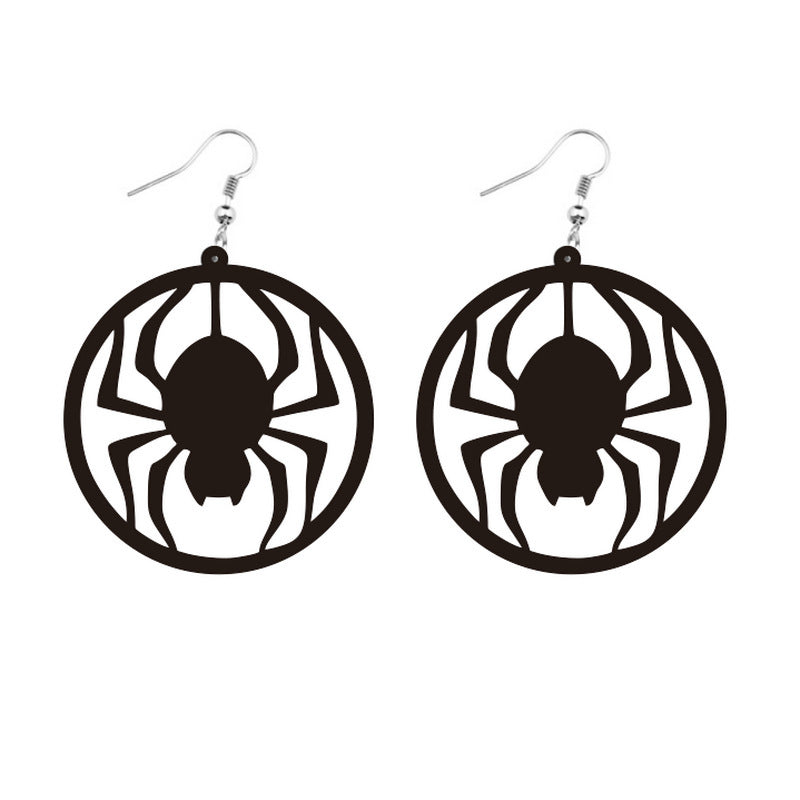 Round Acrylic Halloween Earrings