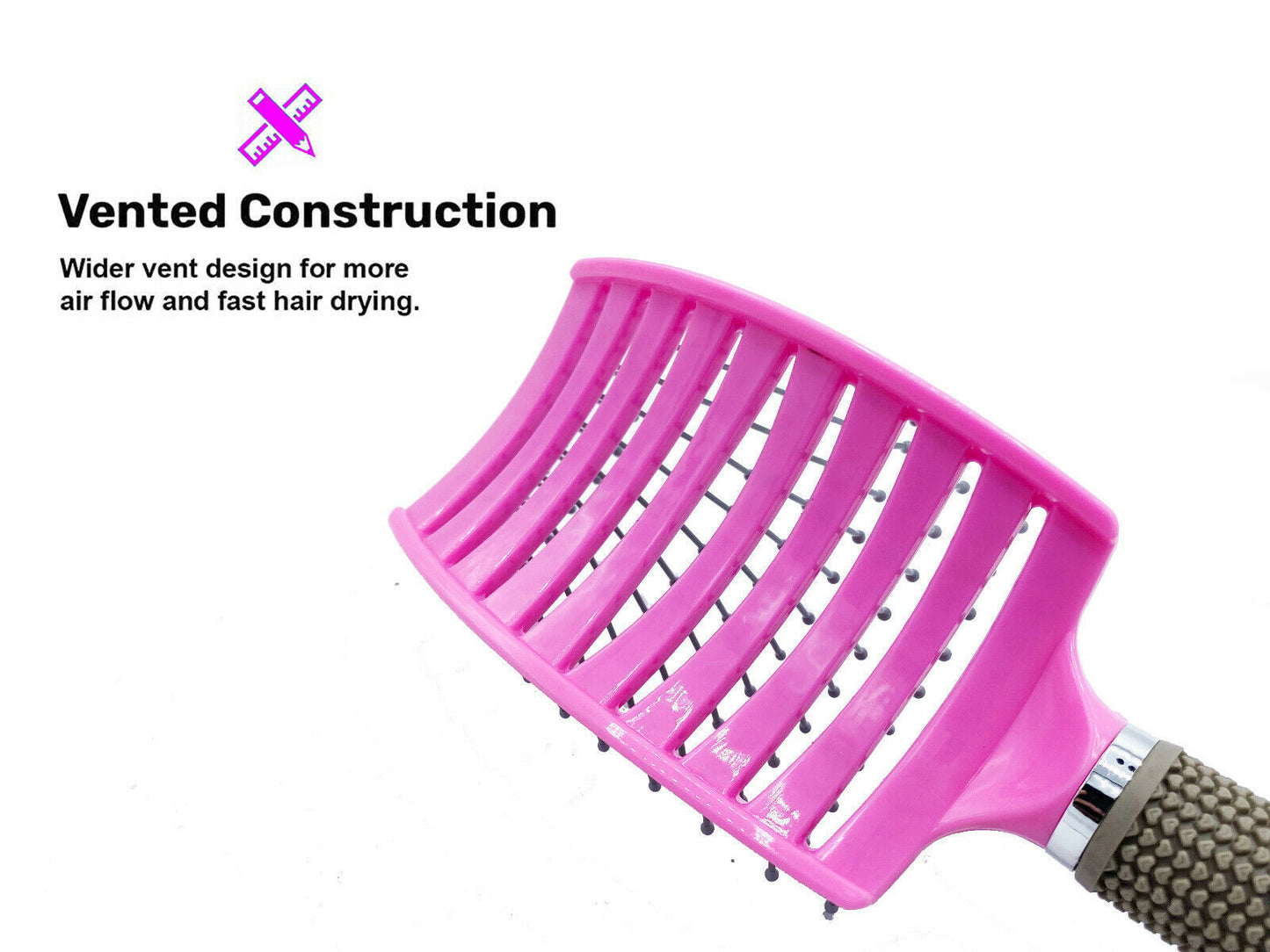 Anti Static Curved Vented Styling Detangling Brush