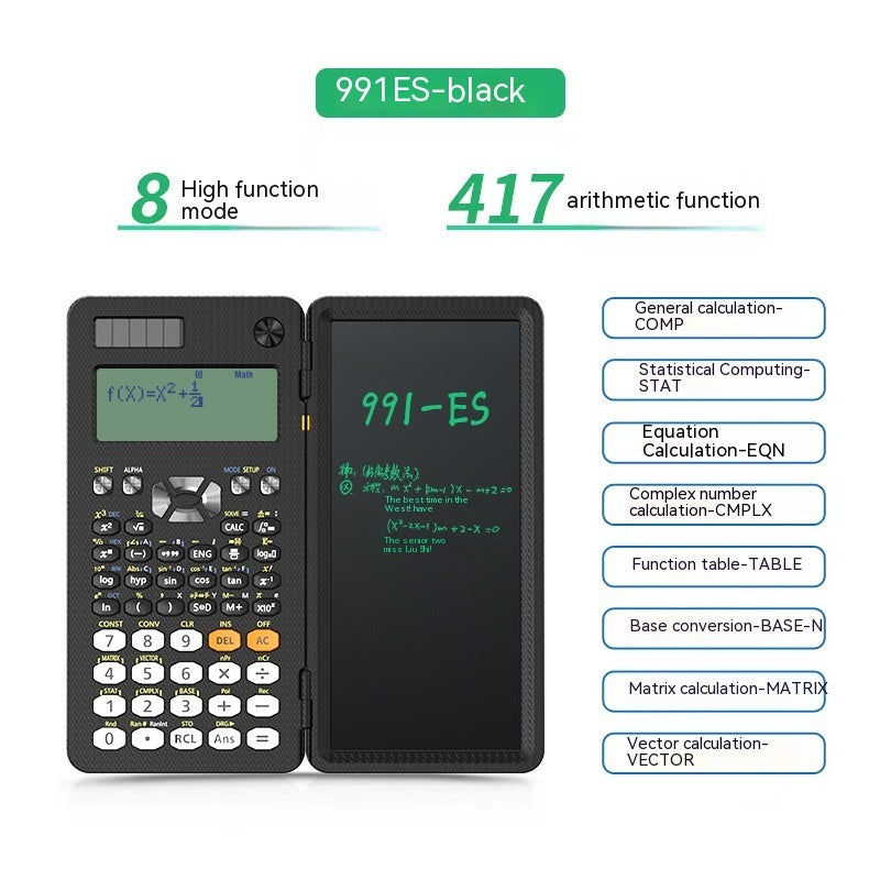 2 In 1 Foldable Scientific Calculator with Handwriting Tablet and Learning Function