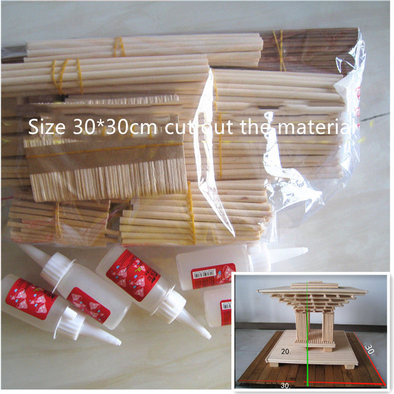 Round Wooden Sticks Handmade Model Material Set