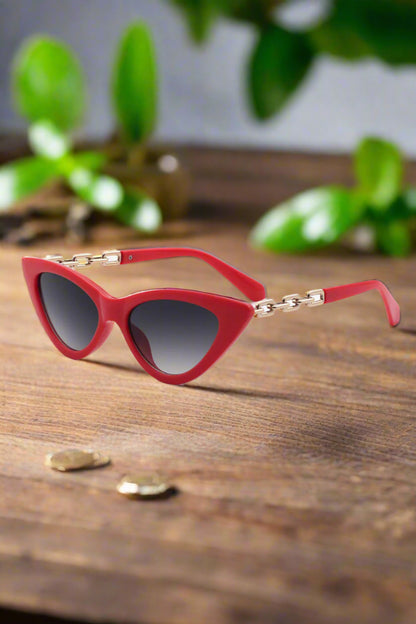 Chain Detail Cat-Eye Sunglasses - JDrop.Shop