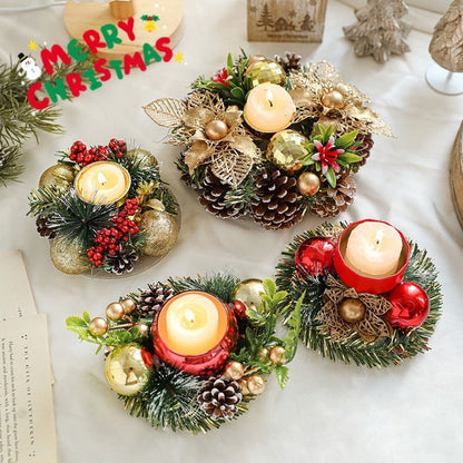 Christmas Pinecone Wreath Candle Holder - JDrop.Shop