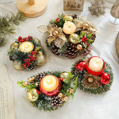 Christmas Pinecone Wreath Candle Holder - JDrop.Shop