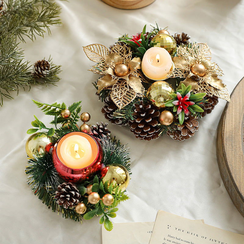 Christmas Pinecone Wreath Candle Holder - JDrop.Shop