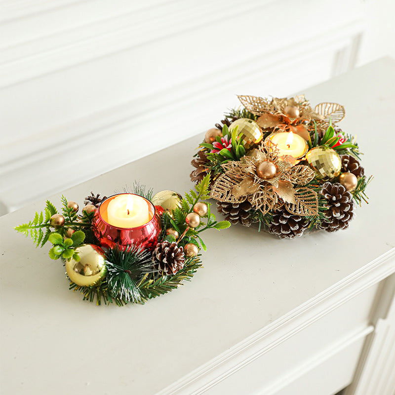 Christmas Pinecone Wreath Candle Holder - JDrop.Shop