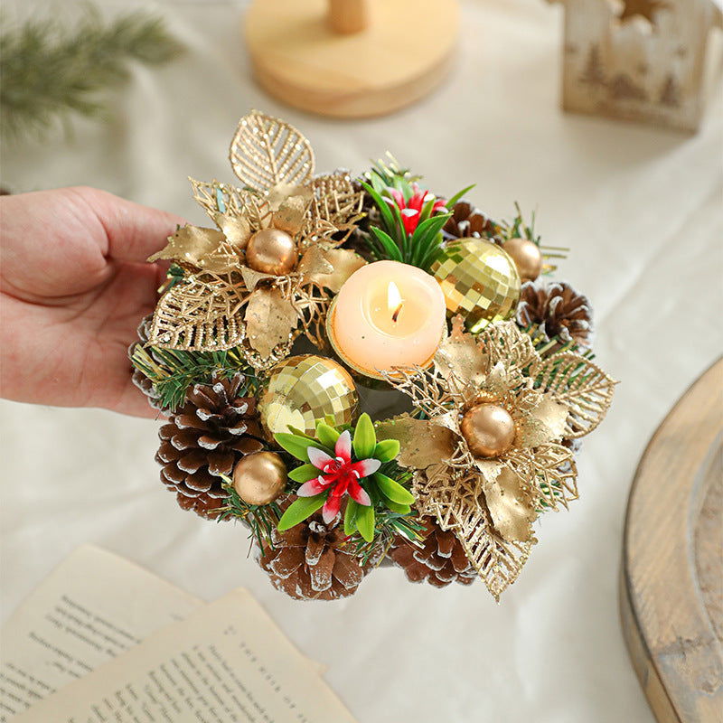 Christmas Pinecone Wreath Candle Holder - JDrop.Shop