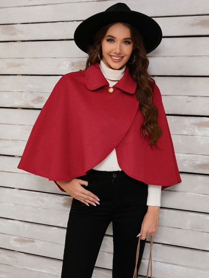 Collared Neck Cropped Cape - JDrop.Shop