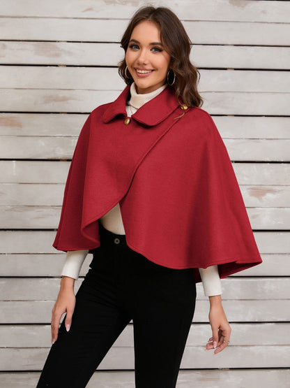 Collared Neck Cropped Cape - JDrop.Shop