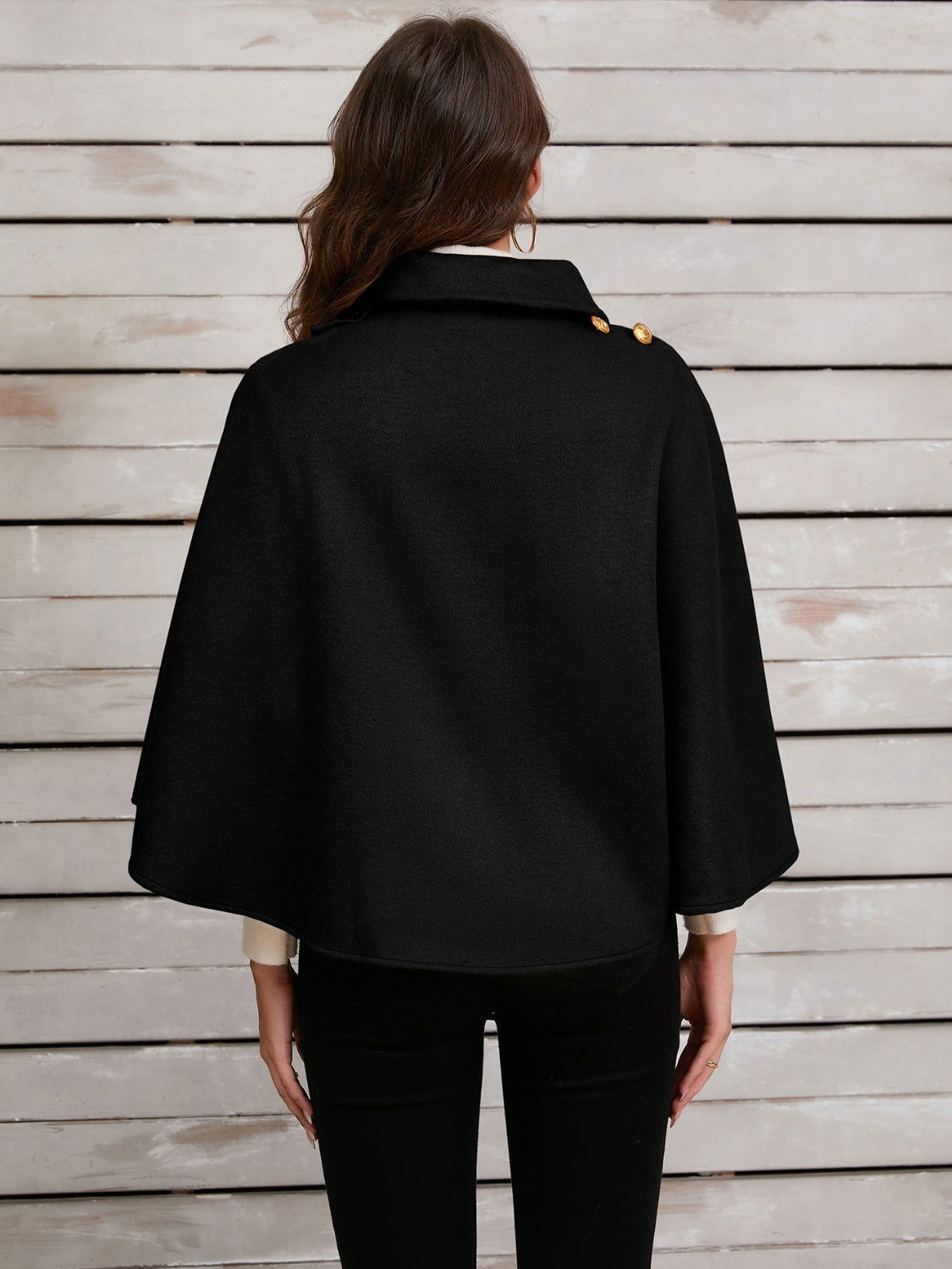 Collared Neck Cropped Cape - JDrop.Shop