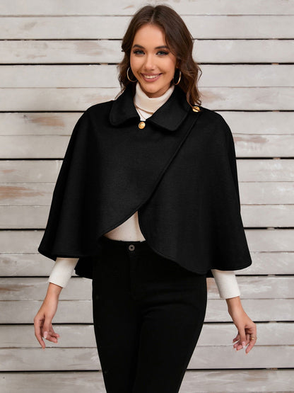 Collared Neck Cropped Cape - JDrop.Shop