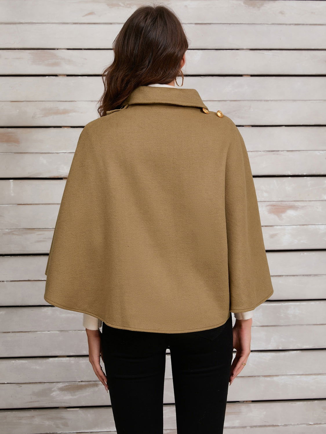 Collared Neck Cropped Cape - JDrop.Shop