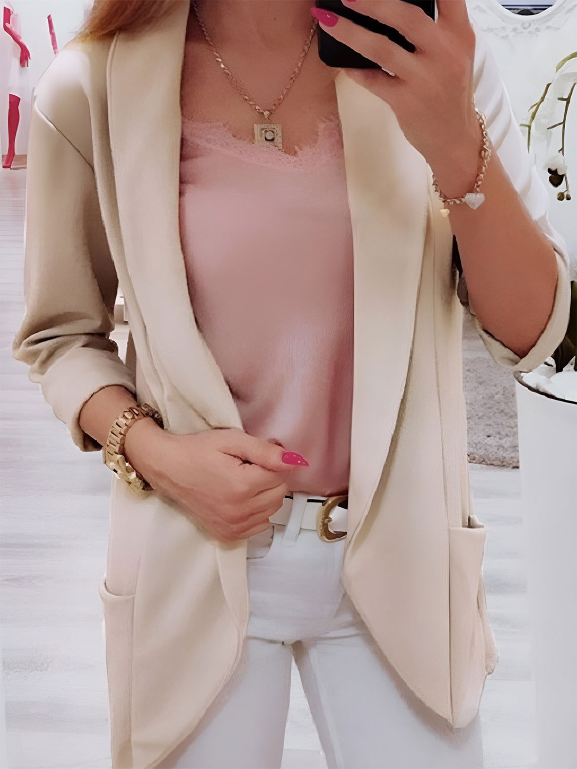 Collared Neck Long Sleeve Blazer - JDrop.Shop