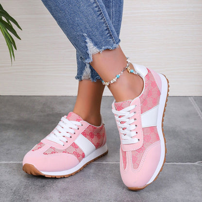 Contrast Round Toe Flat Sneakers - JDrop.Shop