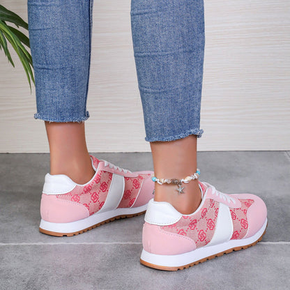 Contrast Round Toe Flat Sneakers - JDrop.Shop