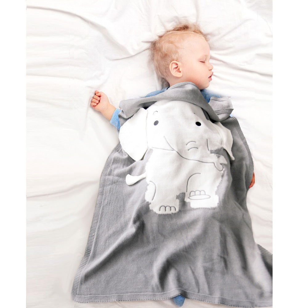 Elephant Children's Knit Blanket - JDrop.Shop