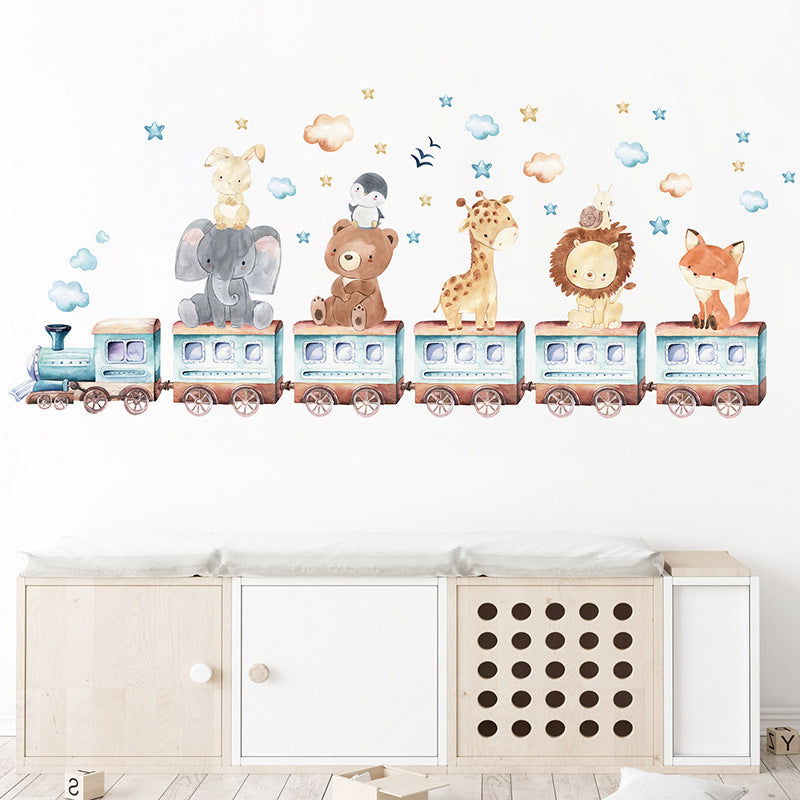 Elephant Giraffe Train Wall Sticker - JDrop.Shop