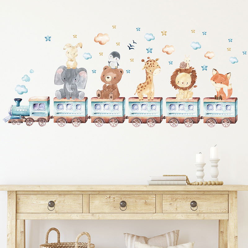 Elephant Giraffe Train Wall Sticker - JDrop.Shop