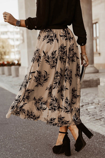 Embroidered High Waist Maxi Skirt - JDrop.Shop