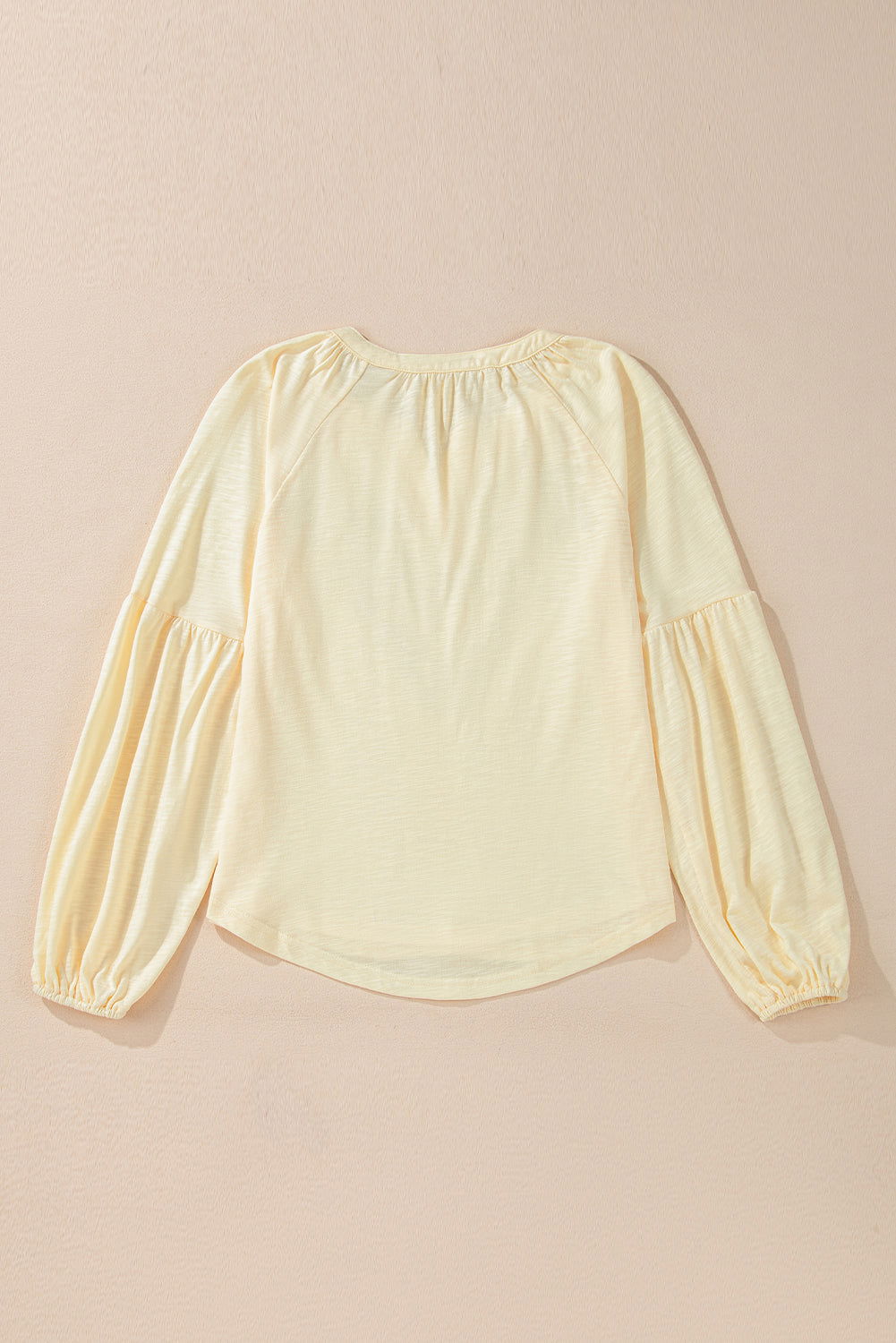 Embroidered Notched Long Sleeve Blouse - JDrop.Shop