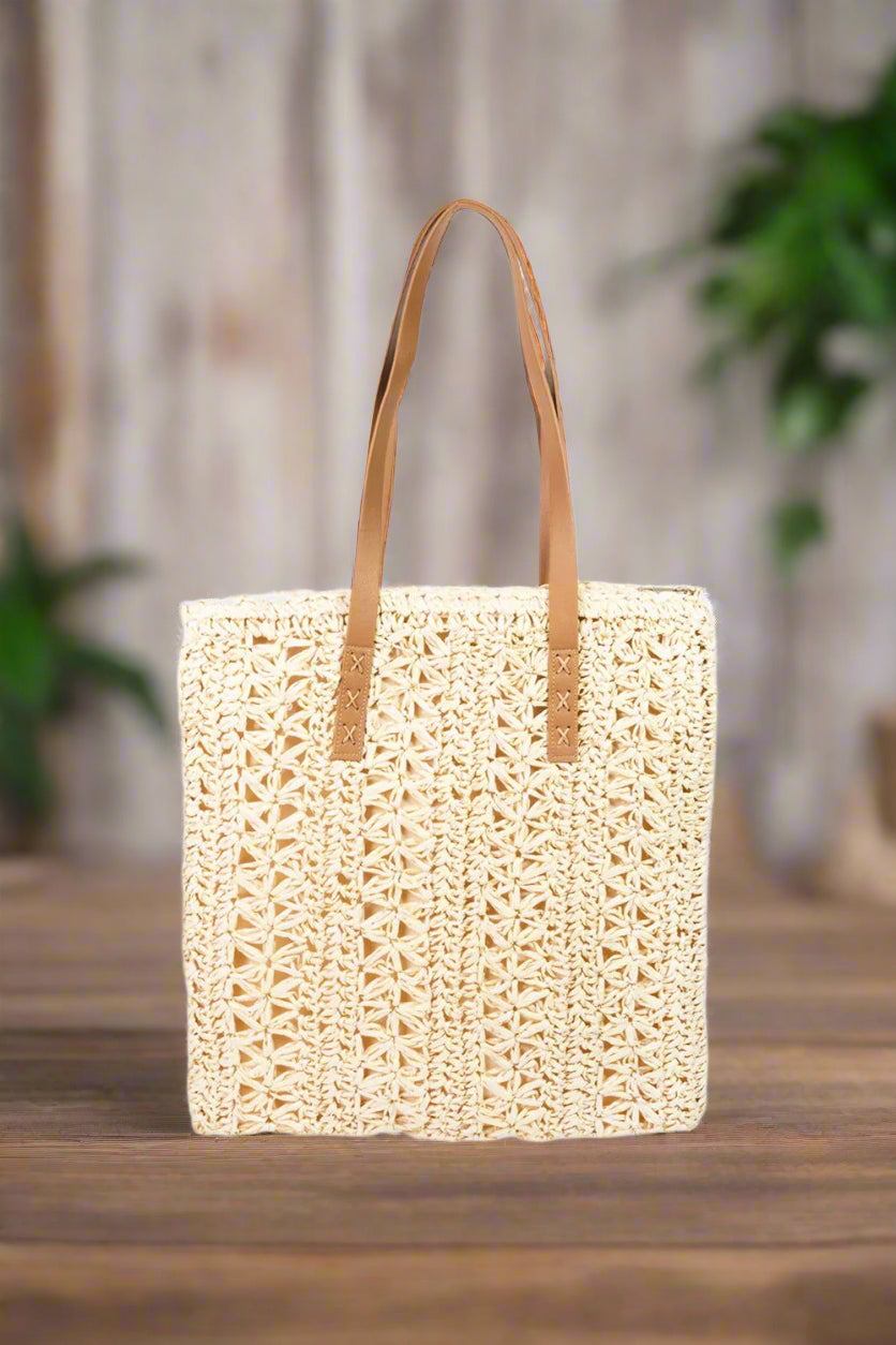 Fame Straw Braided Tote Bag - JDrop.Shop