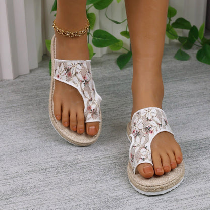 Flower Toe Post Flat Sandals - JDrop.Shop