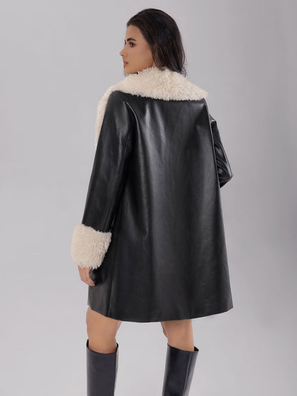 Fuzzy Long Sleeve Longline Coat - JDrop.Shop