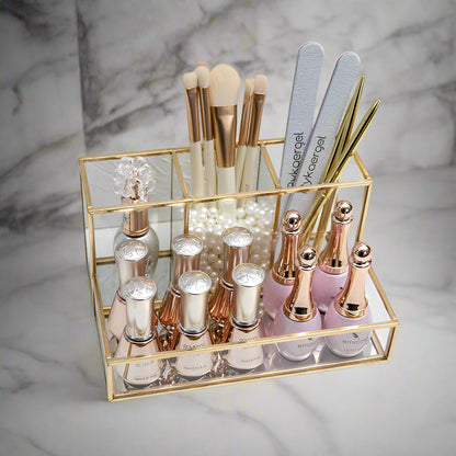 Glass Makeup Organizer 